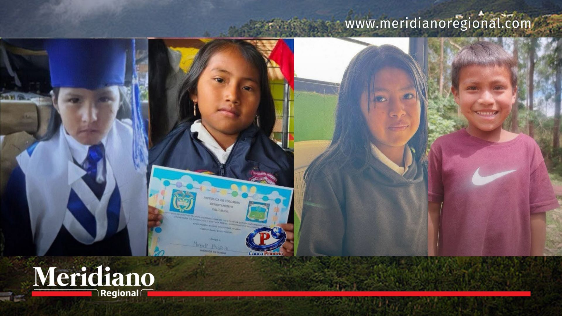 Niños desaparecidos en Caldono Cauca estudiantes del territorio indígena San Lorenzo buscados por la comunidad