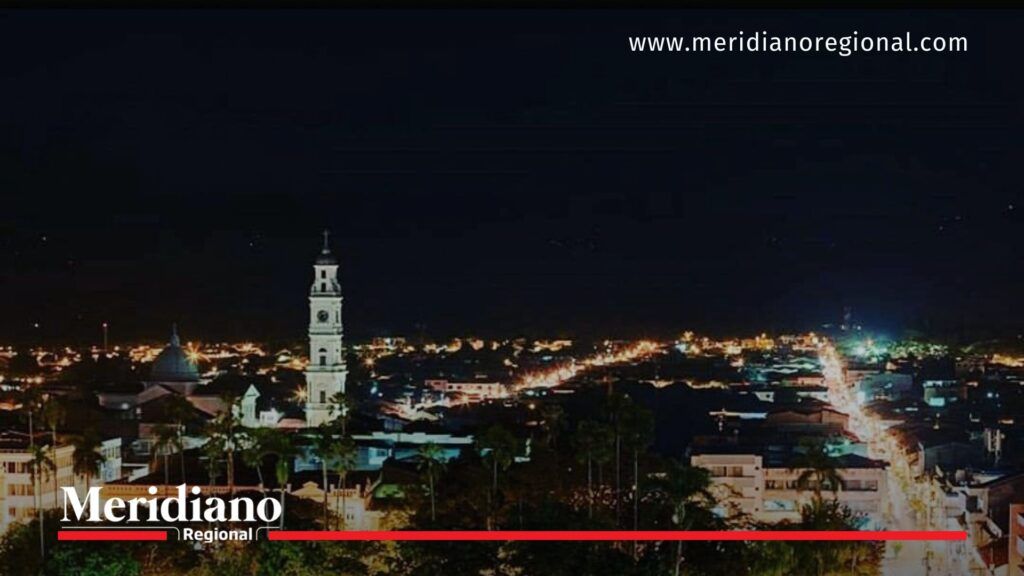 Panorámica nocturna de Cartago Valle del Cauca donde ocurrió la masacre en Cartago que dejó tres hombres asesinados.