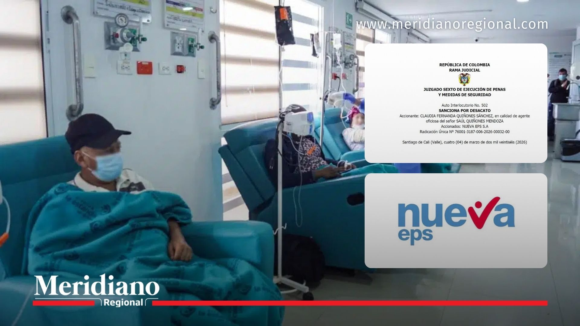 Pacientes reciben atención médica mientras la justicia ordena sanciones contra directivos de Nueva EPS por desacatar una tutela relacionada con tratamiento oncológico en Cali.