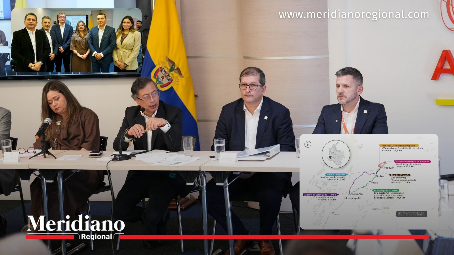 Autoridades del Gobierno nacional y regional durante la adjudicación del corredor Popayán El Estanquillo, proyecto vial que conectará mejor a Cauca y Nariño.