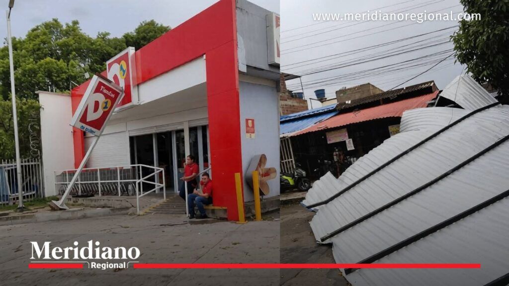 Vendaval en Neiva dejó daños en comercios del sur de la ciudad - Meridiano Regional Daños en comercios y estructuras tras vendaval en Neiva Huila con caída de techos y afectaciones por fuertes vientos