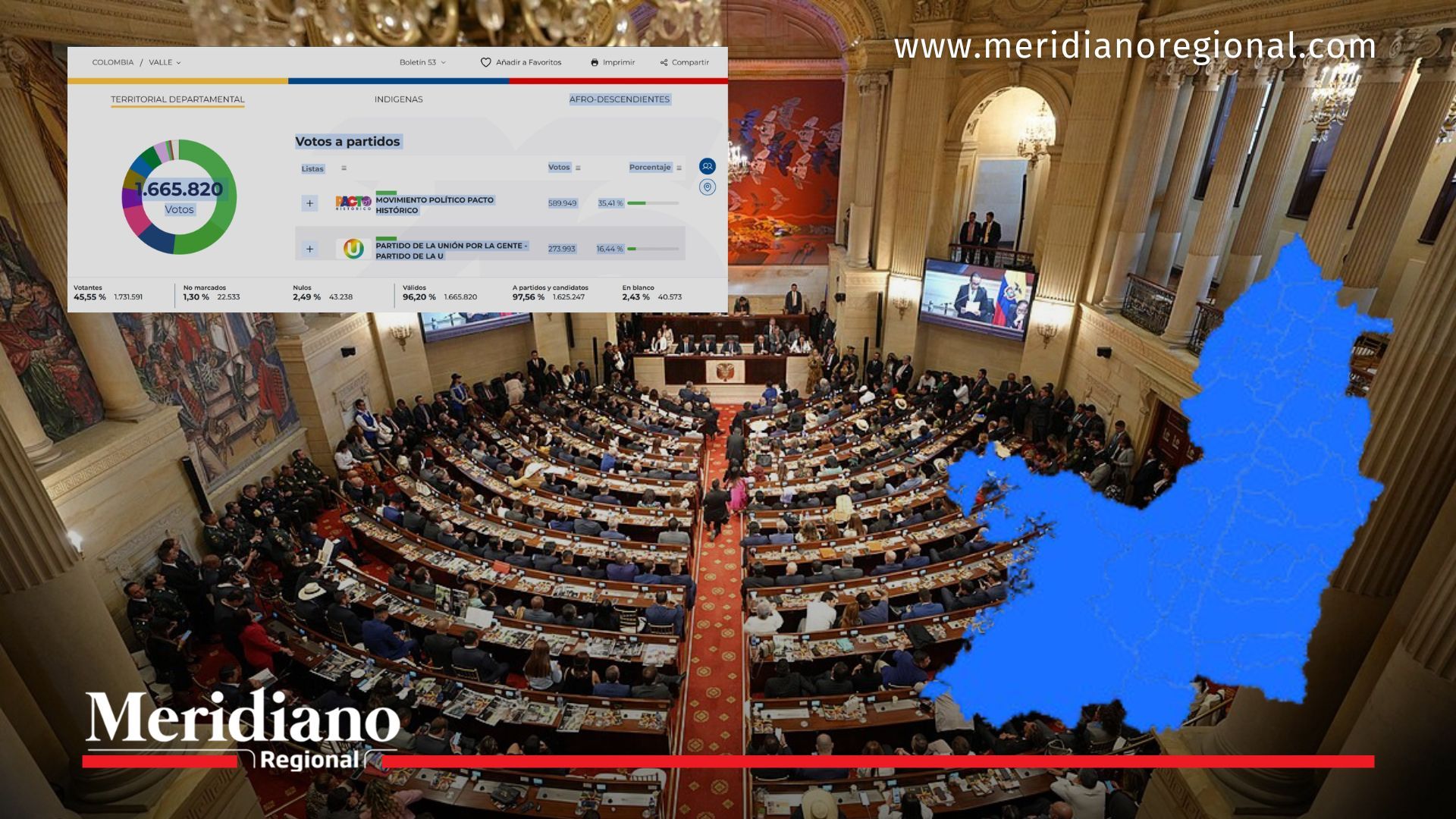 Cámara Valle del Cauca resultados elecciones 2026 Congreso Colombia mapa Valle Registraduría