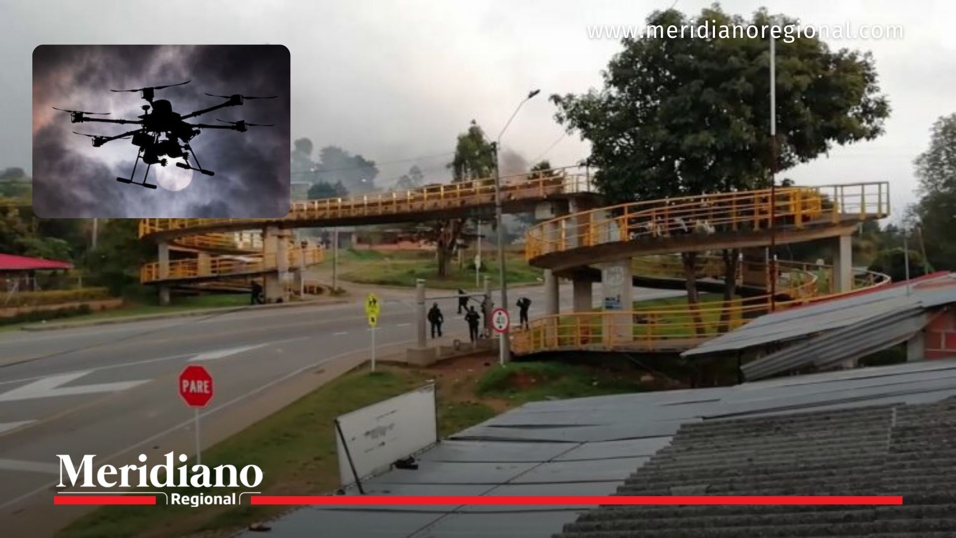 ataque con drones Cajibío Cauca vía Panamericana Cajibío drones explosivos estación de Policía Cajibío