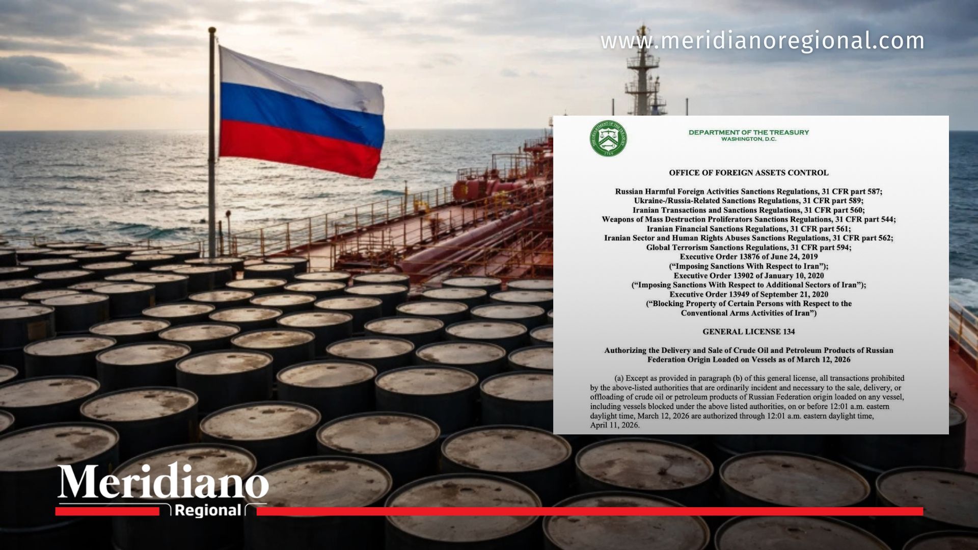 Barco petrolero ruso transportando petróleo ruso en medio de la crisis energética mundial y flexibilización de sanciones de Estados Unidos.