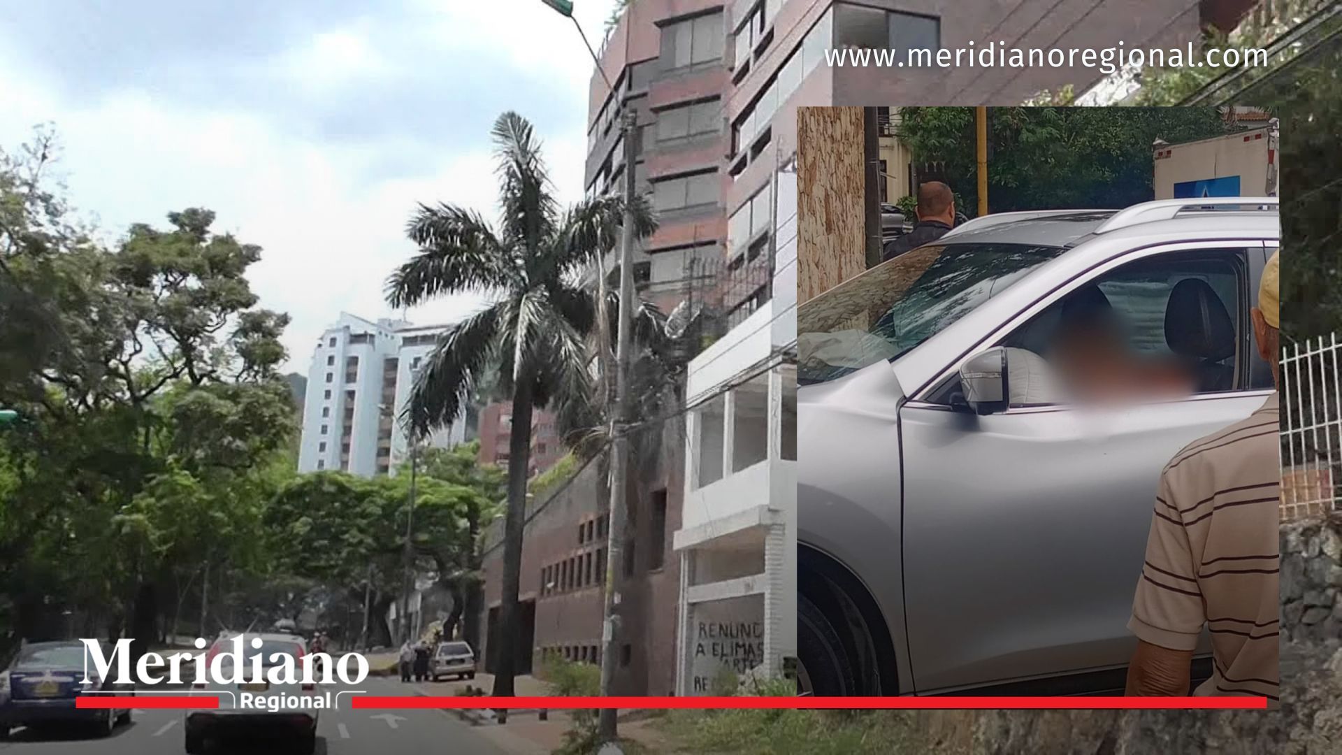 Vehículo donde ocurrió homicidio en Cali en el barrio Normandía tras ataque armado por robo contra conductor.