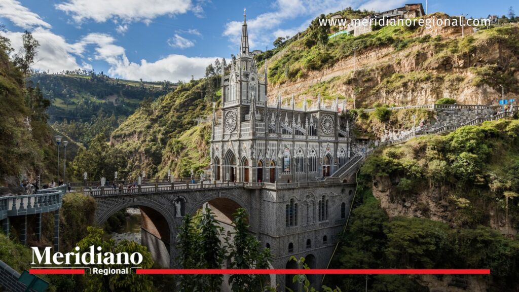 Santuario de Las Lajas en Ipiales durante la Semana Santa Nariño con peregrinos y turismo religioso en el sur de Colombia