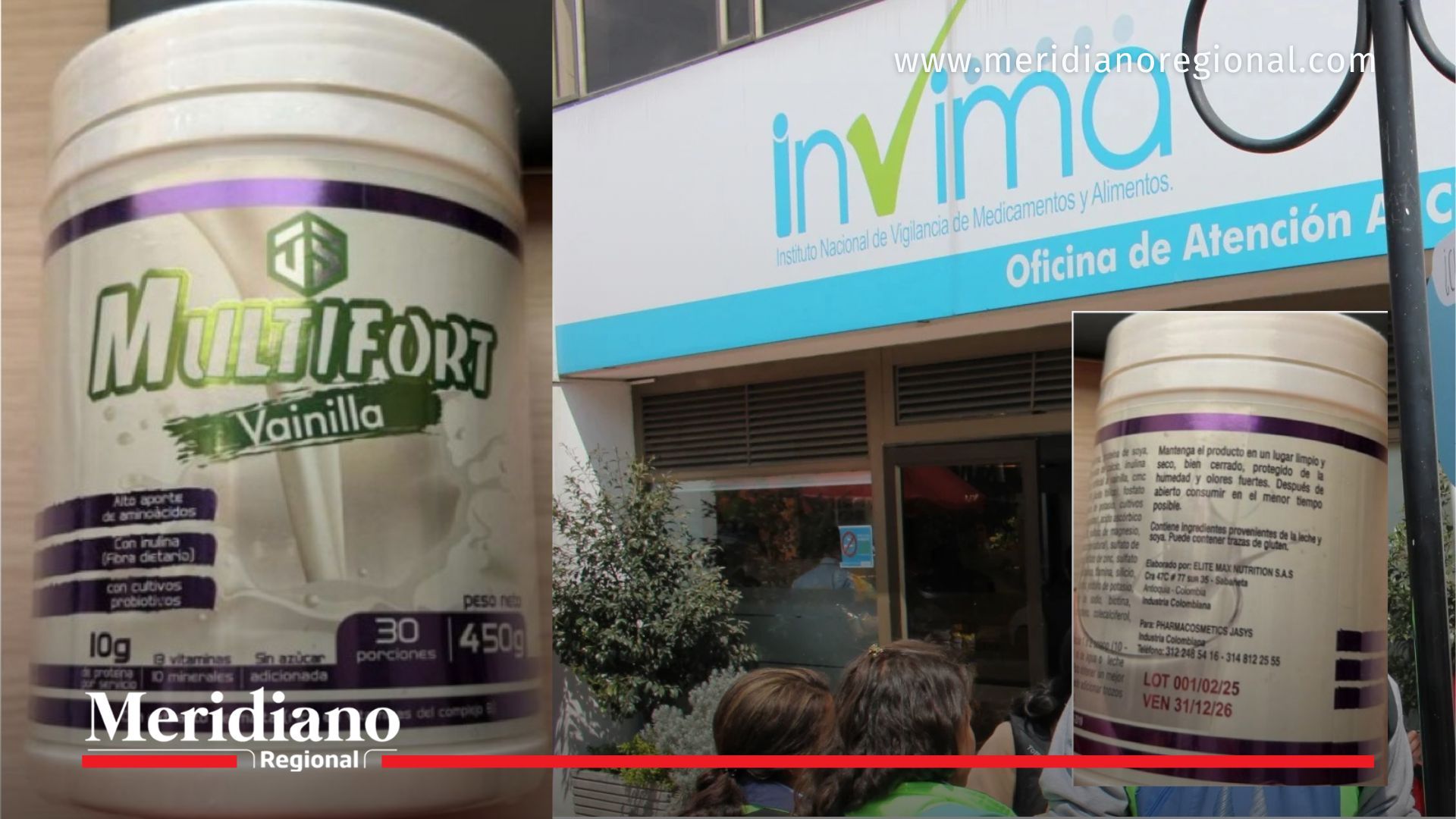 Fachada del Instituto Nacional de Vigilancia de Medicamentos y Alimentos (Invima), entidad que emitió la alerta sanitaria por el alimento en polvo Multifort