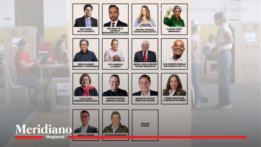 Tarjetón presidencial Colombia con candidatos 2026 - Meridiano Regional tarjetón presidencial Colombia con candidatos presidenciales elecciones 2026