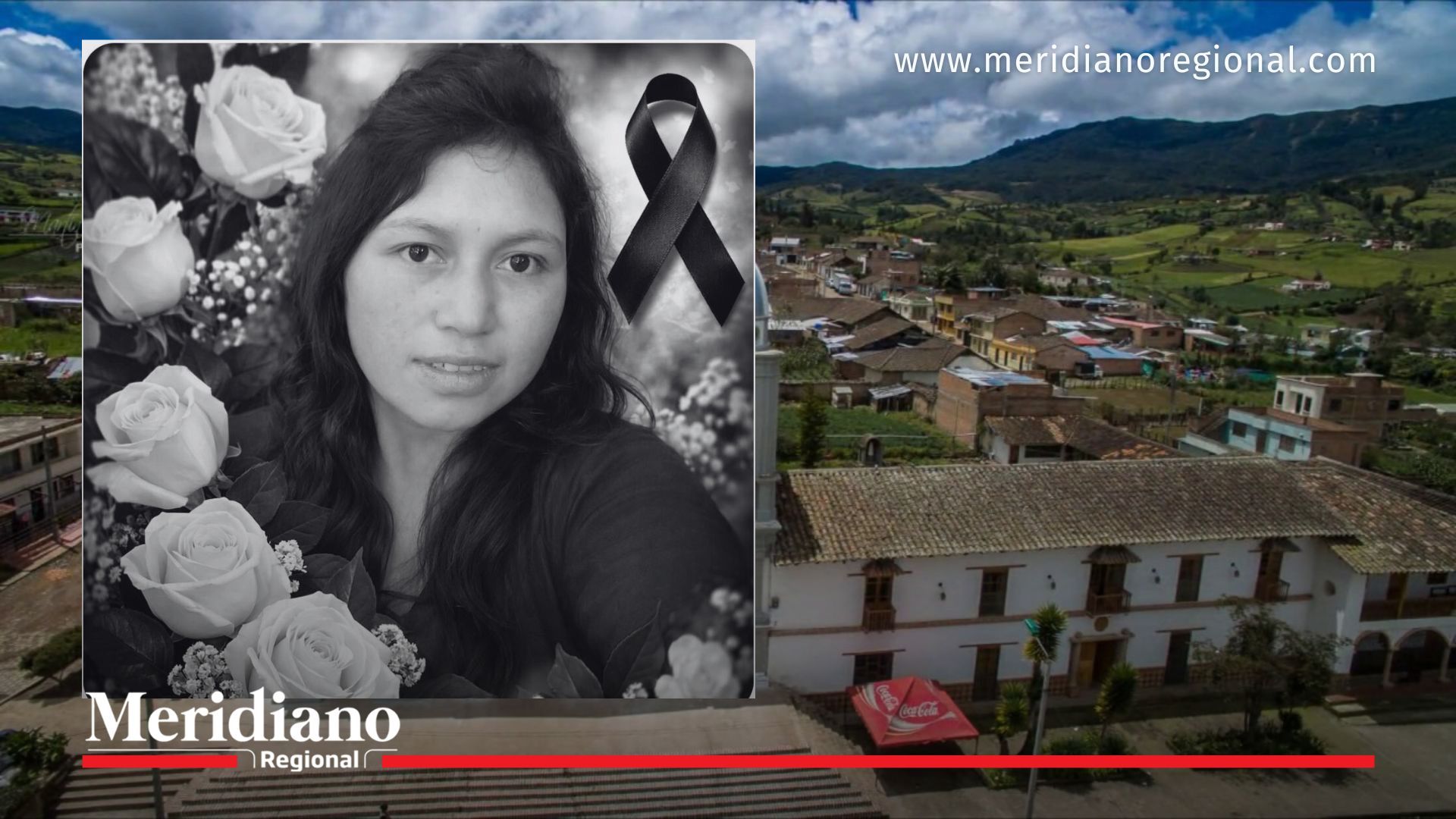 Milena Paximo, mujer asesinada en Pasto, en imagen con fondo del corregimiento La Laguna en Nariño