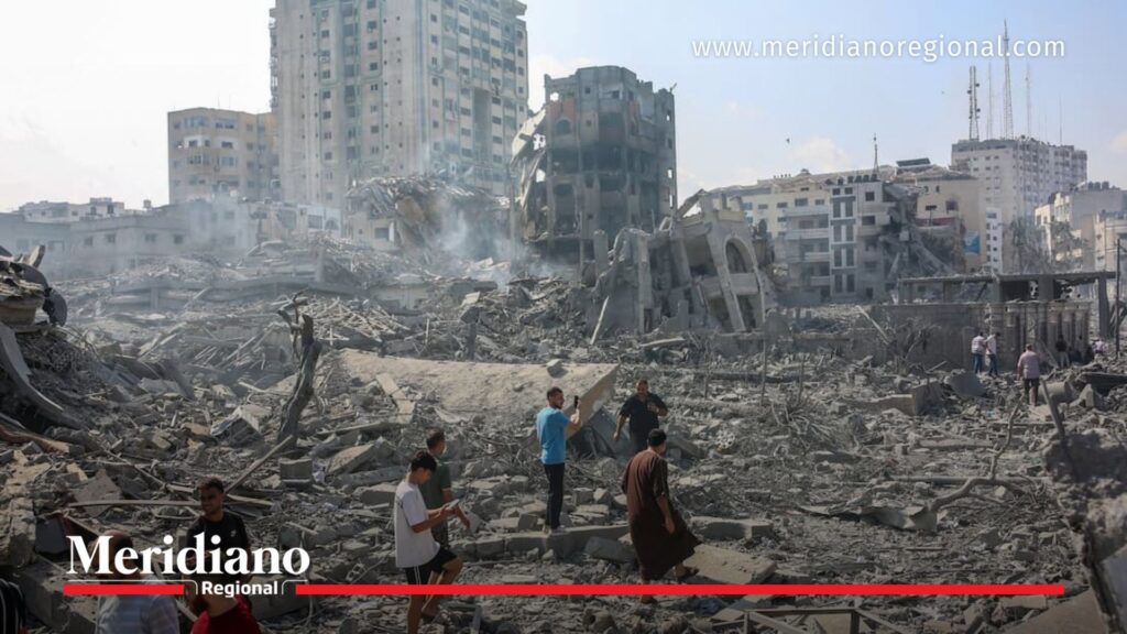 conflicto Medio Oriente destrucción ciudad bombardeos civiles entre escombros crisis internacional