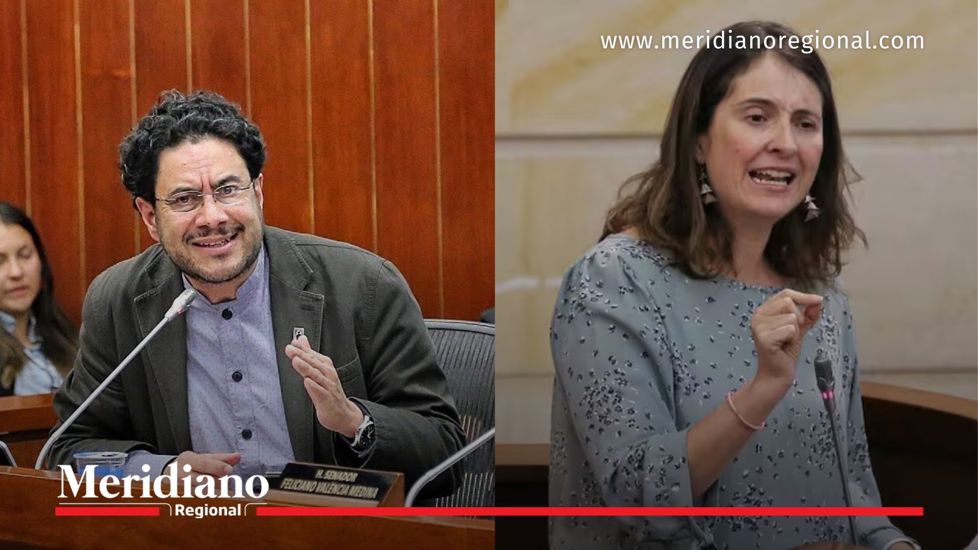 Iván Cepeda y Paloma Valencia en enfrentamiento en el Congreso durante debate político en Colombia