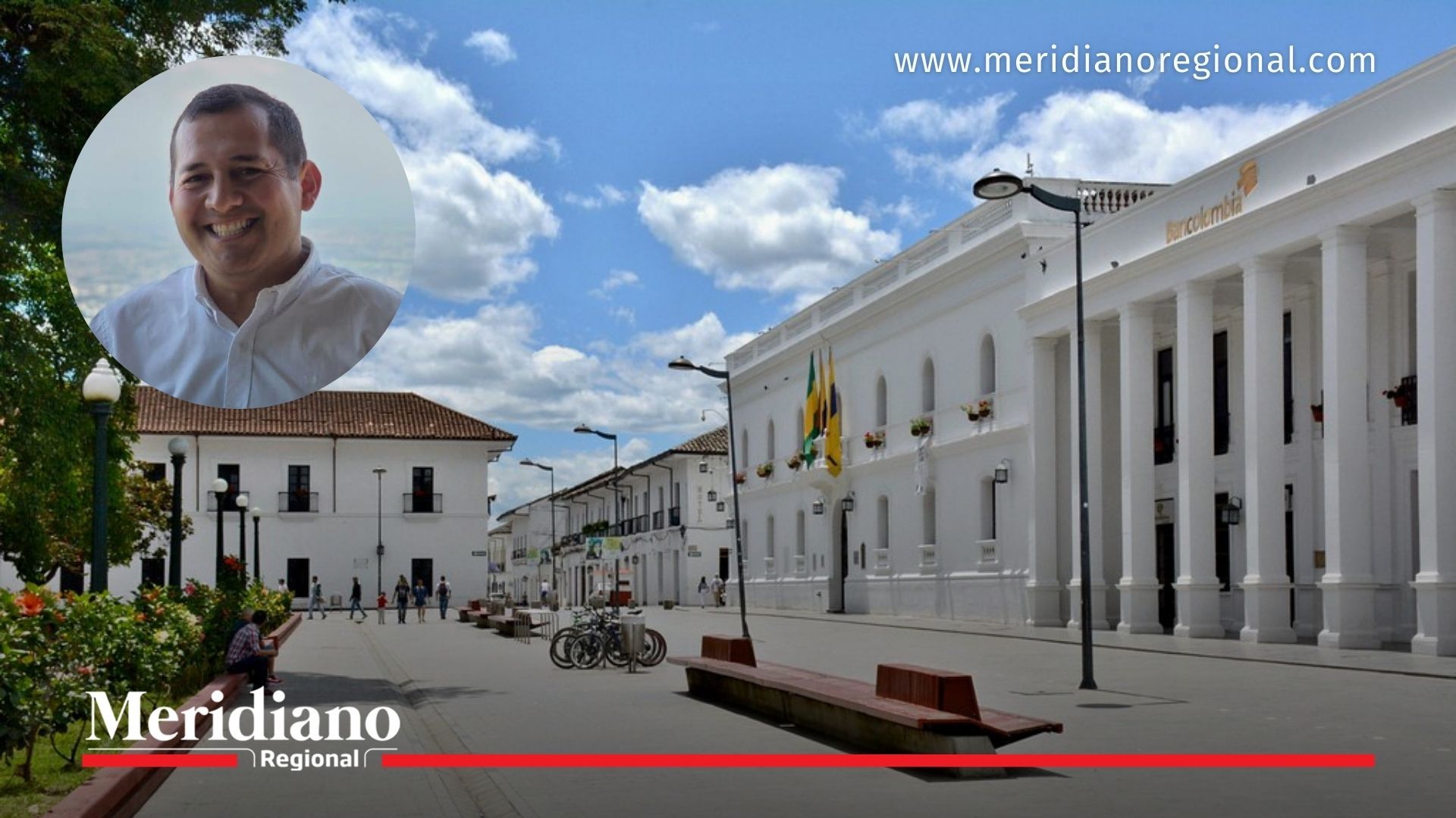 Imagen de la Alcaldía de Popayán con el rostro de Iván Daniel Oviedo superpuesto, utilizada como portada informativa para ilustrar la suspensión del personero de Popayán. La pieza representa el impacto institucional de la decisión judicial y el momento de incertidumbre que atraviesa el Ministerio Público en la ciudad.