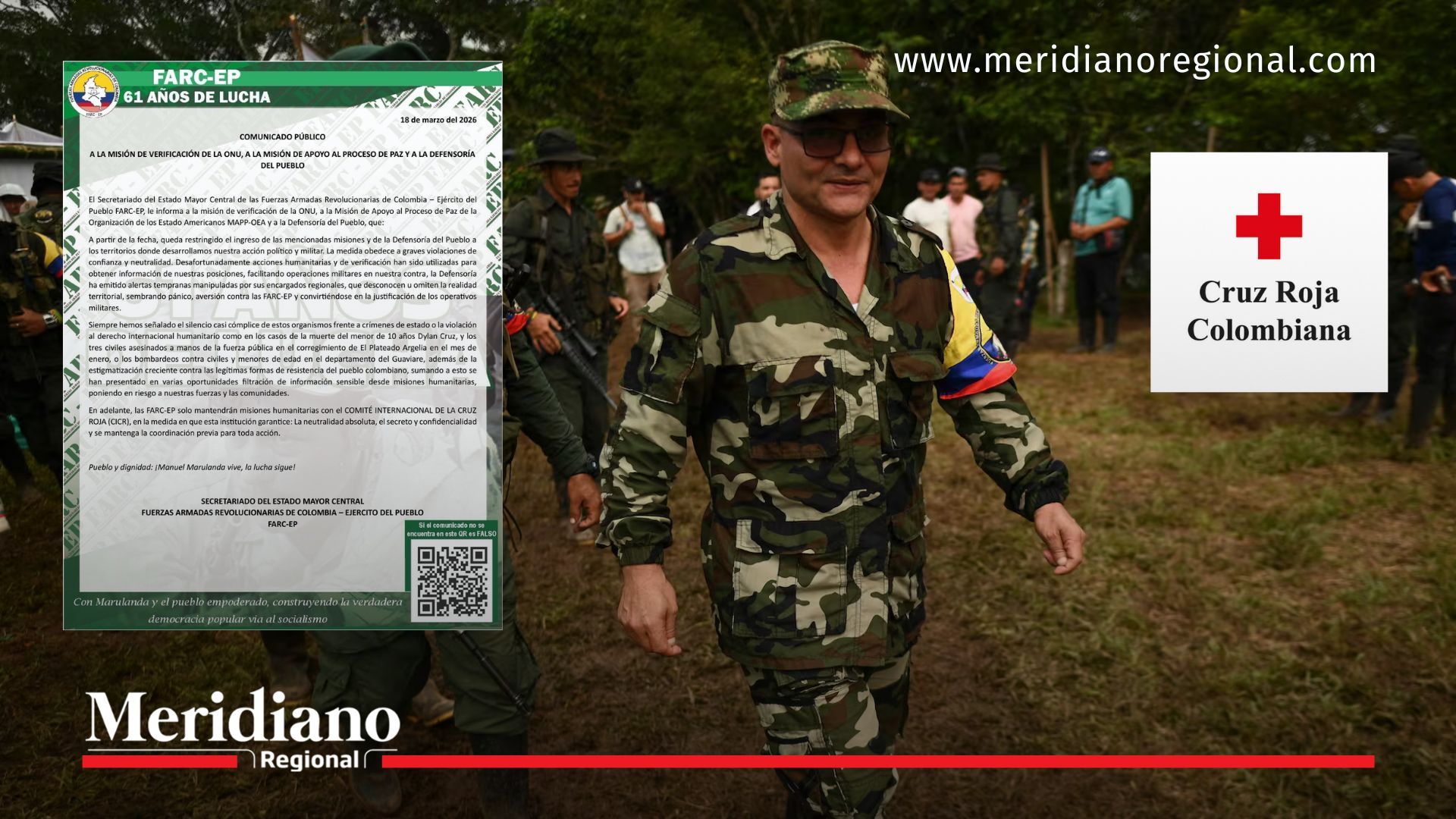 Iván Mordisco EMC Colombia restringe organismos internacionales permite CICR conflicto armado Colombia