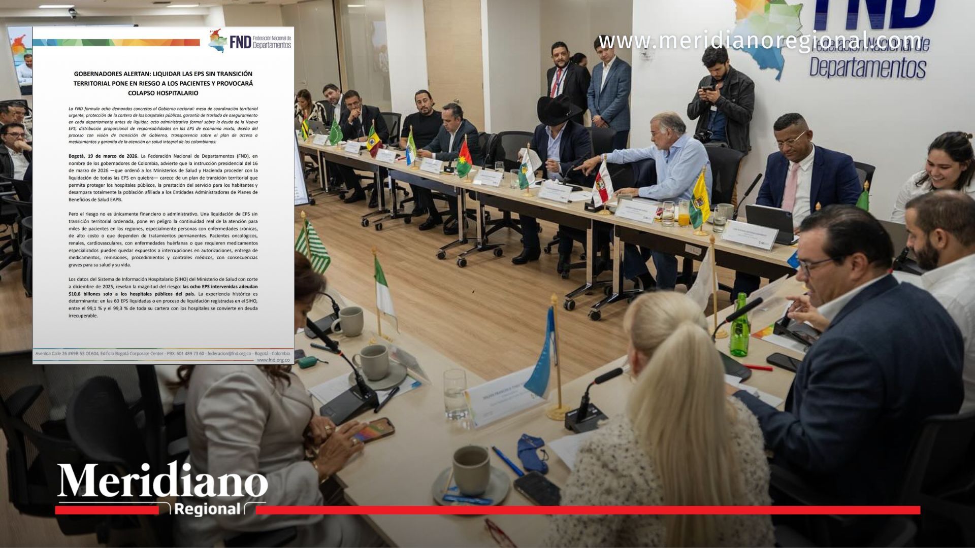 colapso hospitalario EPS gobernadores colombia reunion federacion nacional departamentos crisis salud comunicado