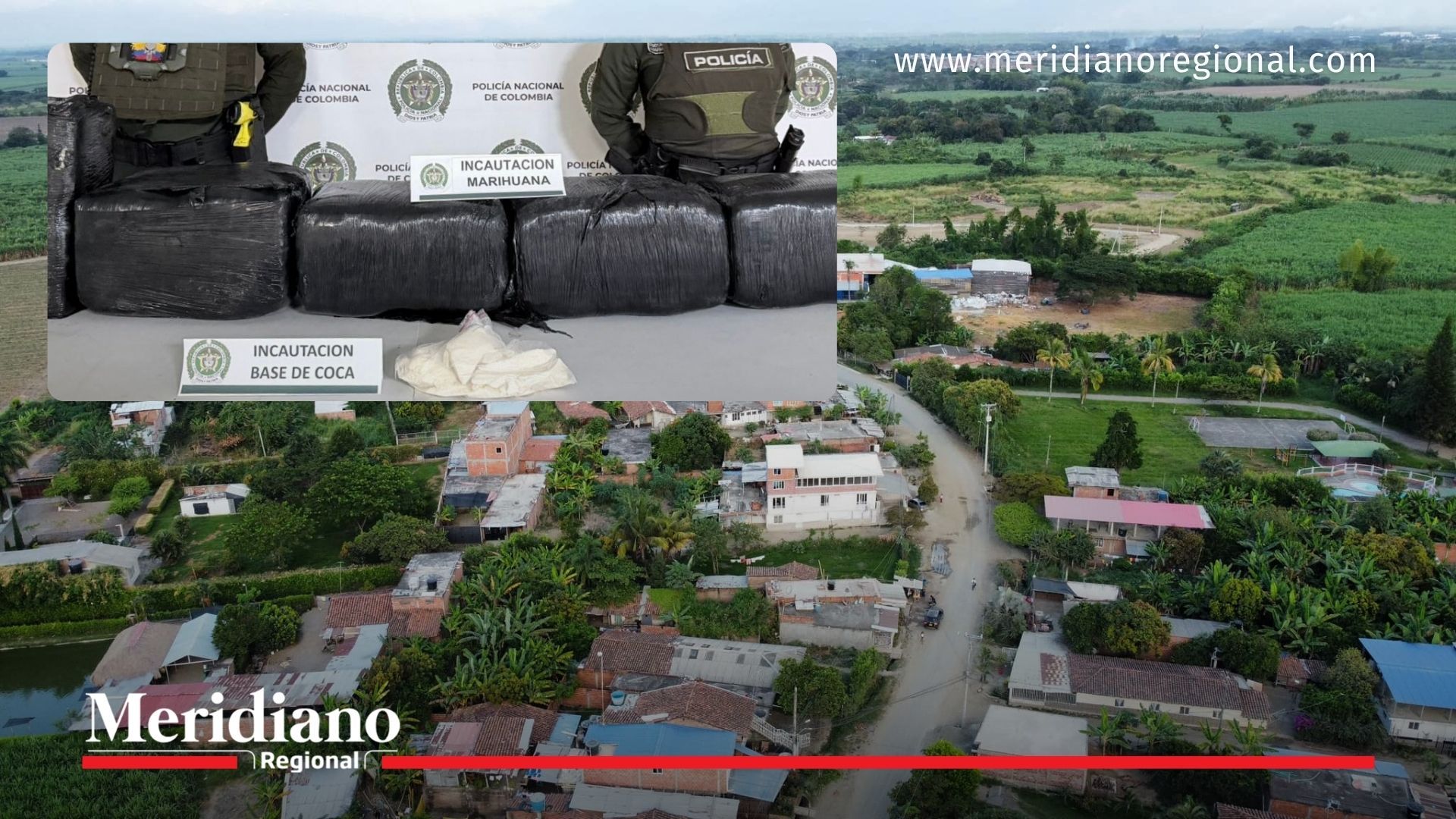 hallazgo en Puerto Tejada con incautación de marihuana y base de coca en operativo de la Policía en Cauca