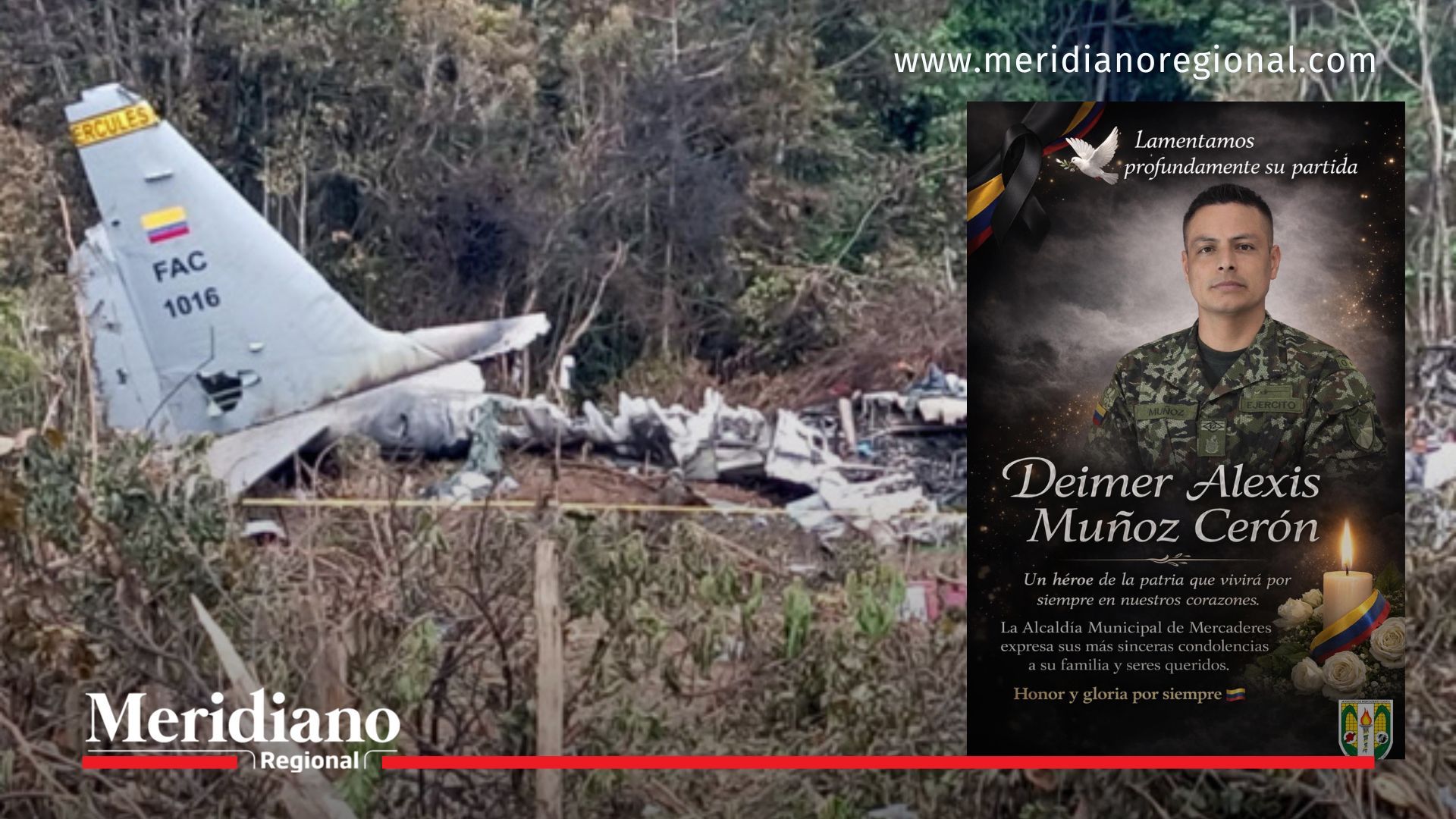 soldado caucano Deimer Alexis Muñoz Cerón tragedia del Hércules en Putumayo restos avión C-130