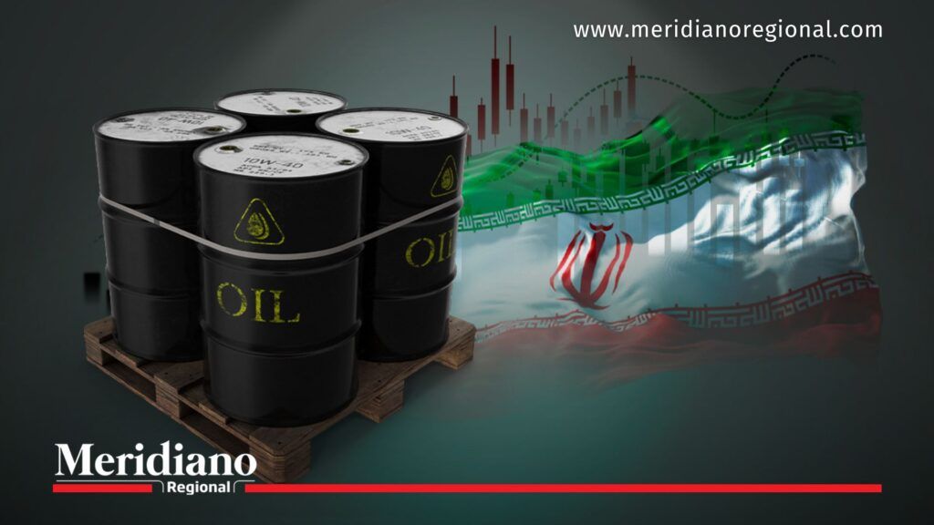 Estados Unidos e Irán: barriles de petróleo y bandera iraní reflejan impacto del conflicto en la economía global