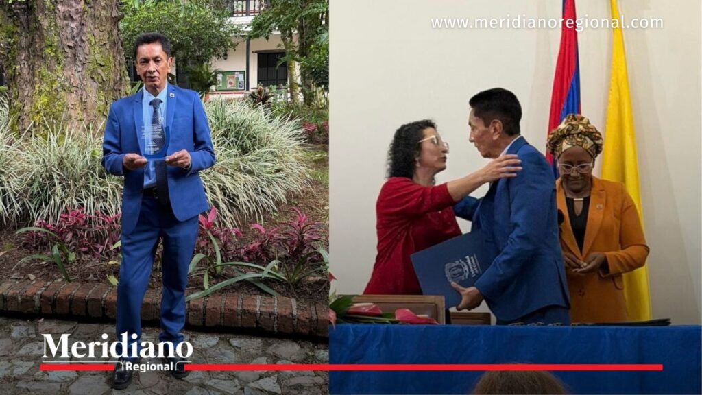 homenaje a Nelson Palechor Obando en la Universidad del Cauca recibiendo reconocimiento por su trayectoria docente en salud