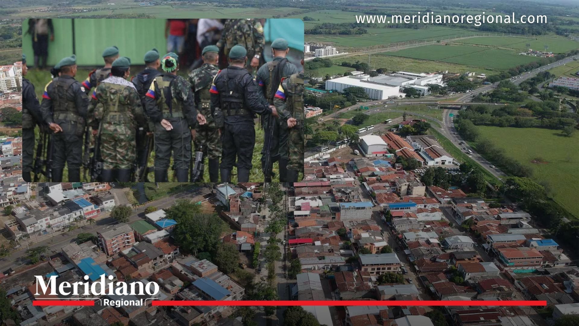 Composición que muestra Jamundí y presencia de disidencias armadas en la zona.