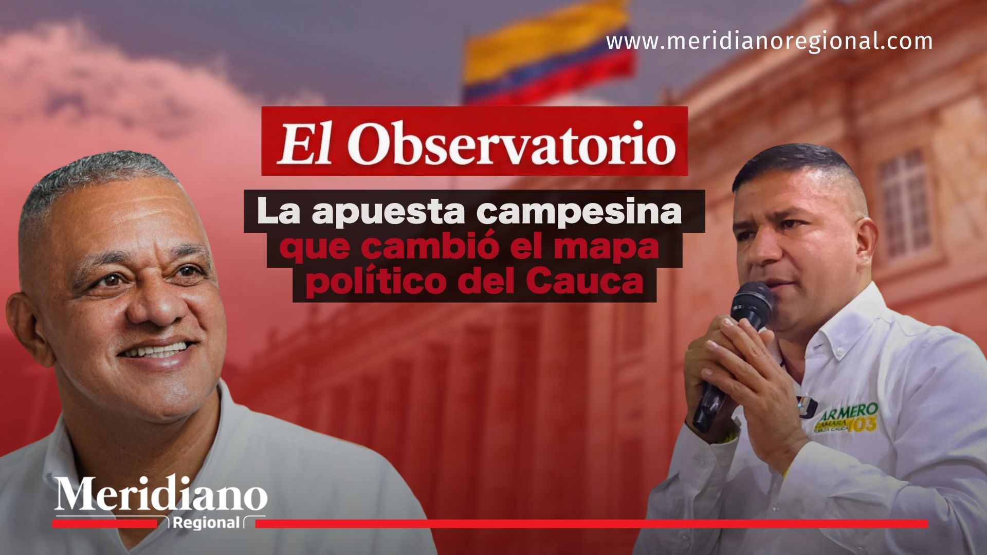 Ilustración compuesta que muestra al representante electo Edgar Gómez y al representante electo Víctor Armero, en el contexto del análisis de opinión de El Observatorio sobre el nuevo mapa político del departamento tras las elecciones legislativas.
