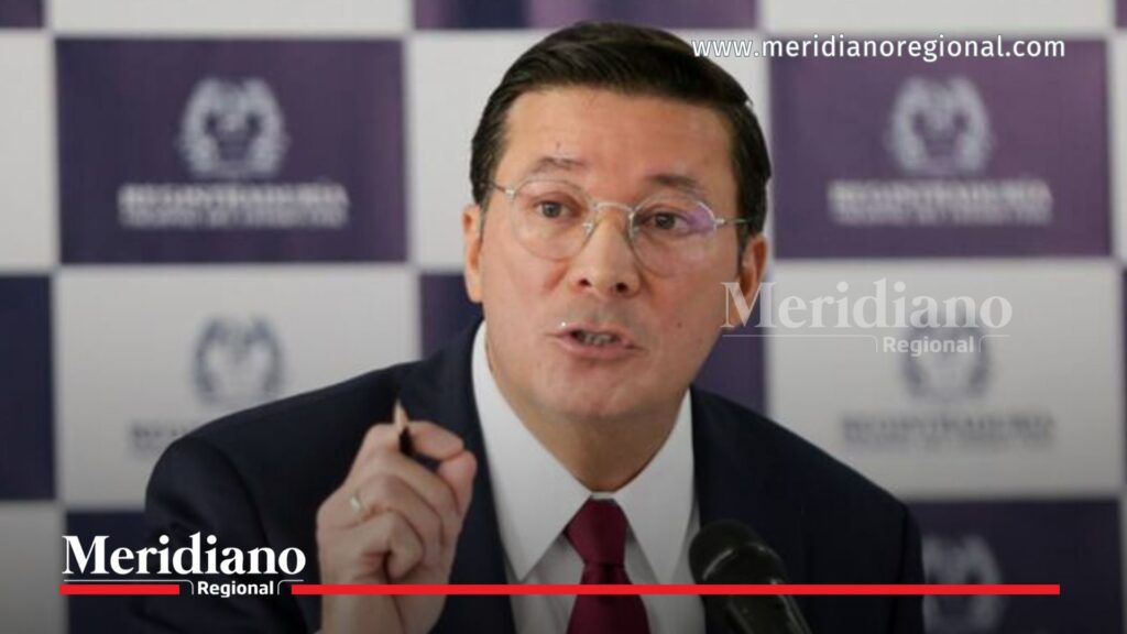 Hernán Penagos, registrador nacional de Colombia, durante explicación del sorteo del tarjetón presidencial 2026
