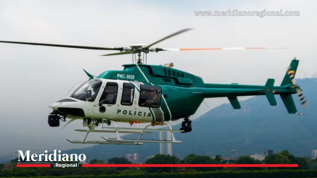 Helicóptero Halcón en vigilancia aérea durante la Semana Santa en Popayán