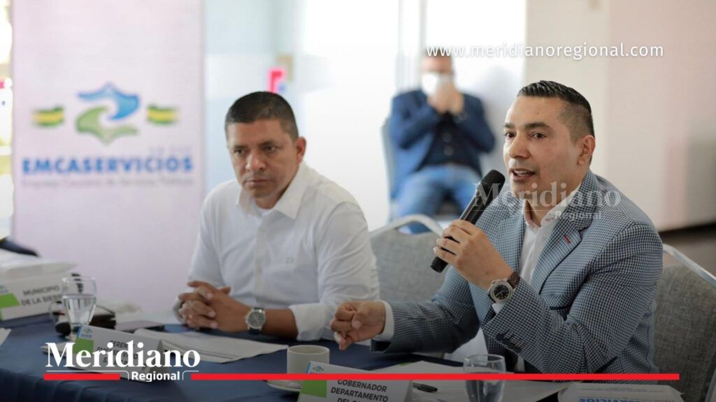 - Meridiano Regional Gobernador del Cauca durante intervención en reunión de Emcaservicios junto al gerente de la entidad