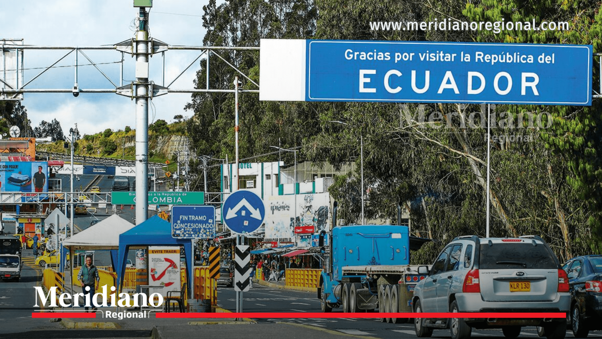 Frontera entre Colombia y Ecuador con tránsito vehicular afectado por tasas de seguridad Ecuador