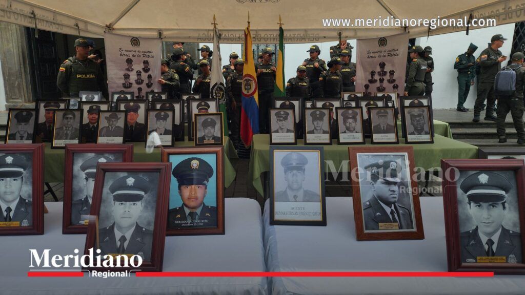 Día de las Víctimas en Popayán: memoria de las Fuerzas Armadas - Meridiano Regional Fotografías de integrantes de las Fuerzas Armadas víctimas del conflicto armado en exposición de memoria durante el Día de las Víctimas en Popayán
