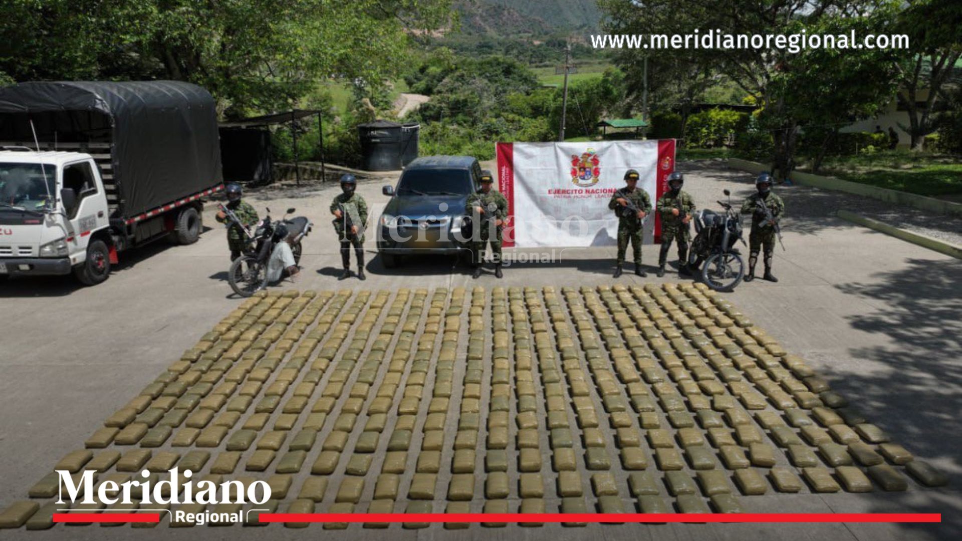incautación de marihuana en Huila con más de media tonelada decomisada por el Ejército Nacional en Tesalia