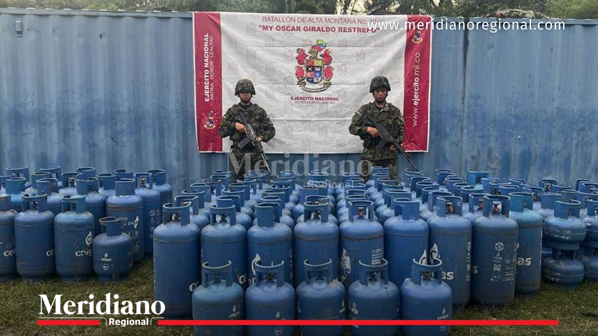 Ejército Nacional recupera cilindros de gas hurtados en Tuluá Valle del Cauca