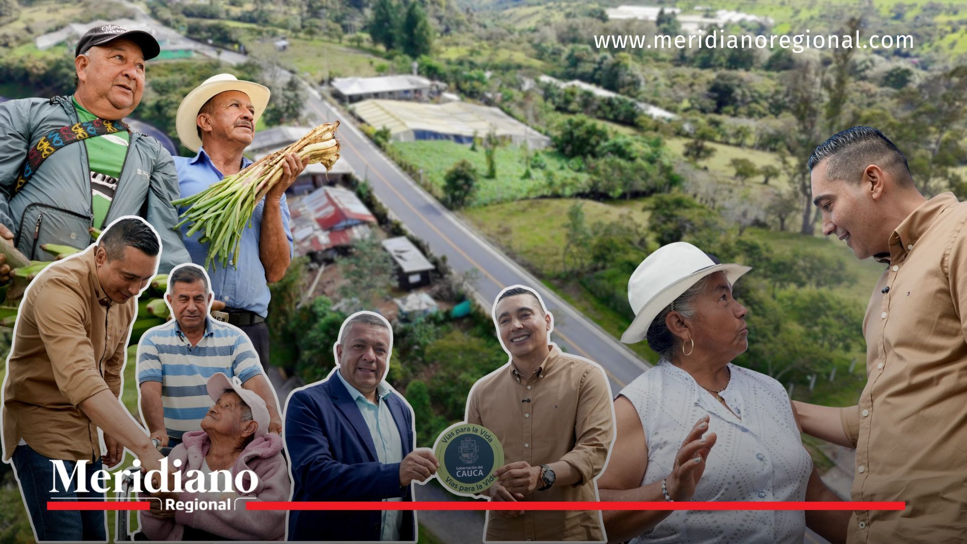 El gobernador del Cauca, Octavio Guzmán, el alcalde de Silvia, Juan Carlos López, y comunidades campesinas participaron en la entrega oficial de la vía pavimentada que mejora la conectividad rural en el oriente caucano.