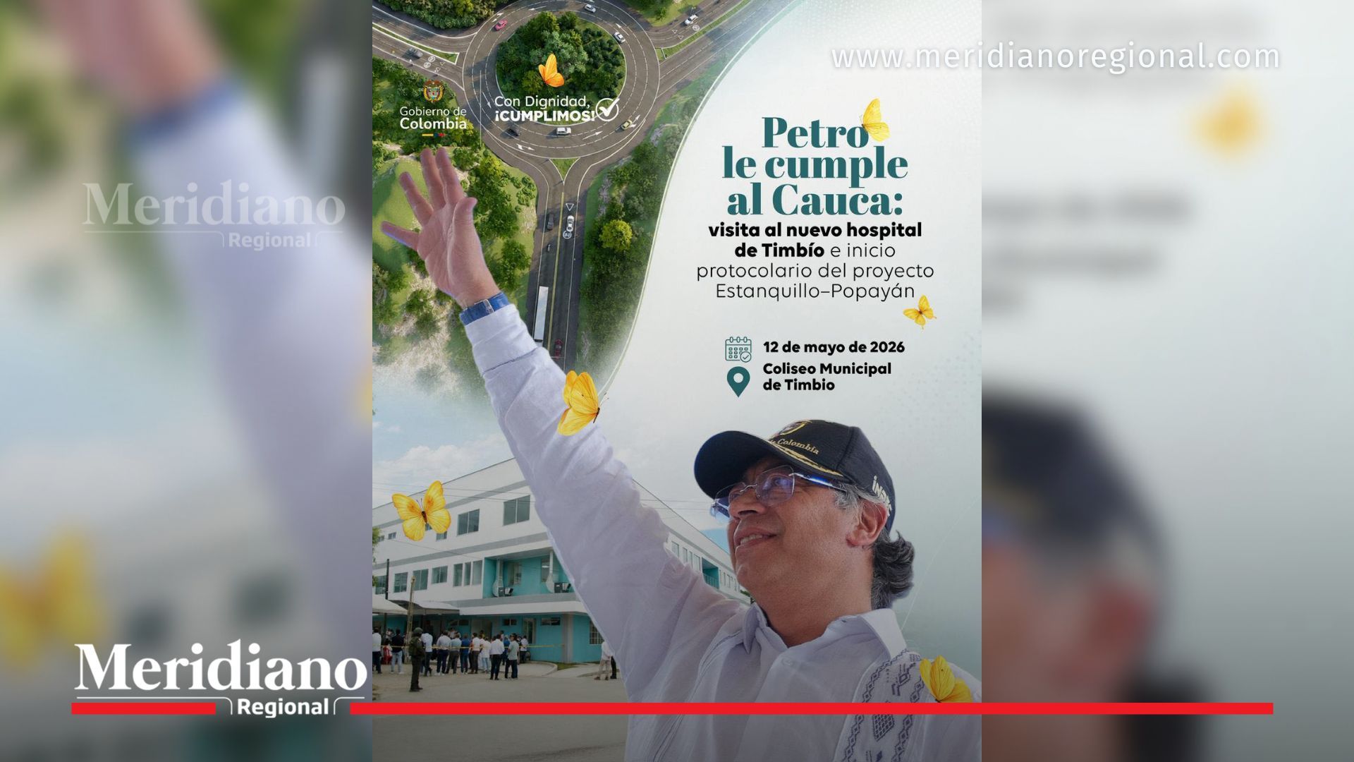 El presidente Gustavo Petro estará este 12 de mayo en Timbío, Cauca, para participar en la inauguración del nuevo hospital y en el acto protocolario del proyecto vial Popayán–Estanquillo.