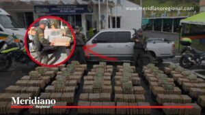 Policías presentan cargamento de 731 kilos de marihuana incautado en la vía Rumichaca – Pasto, en Nariño.