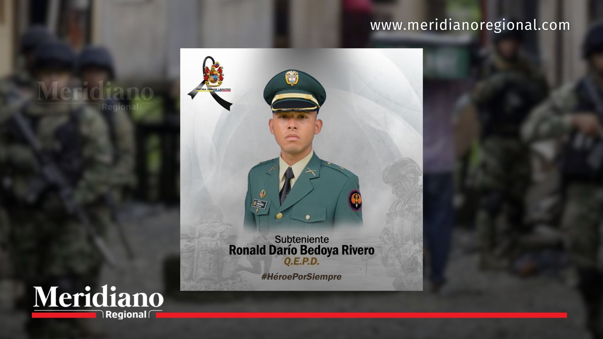Subteniente Ronald Darío Bedoya Rivero, asesinado en ataque con drones en Suárez, Cauca - disidencias