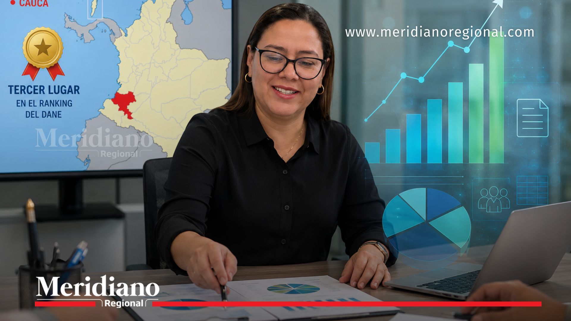 La secretaria de Planeación del Cauca, Diana Melissa Muriel Muñoz, lidera acciones para fortalecer la gestión estadística del departamento, que alcanzó el tercer lugar nacional en el más reciente ranking del DANE.