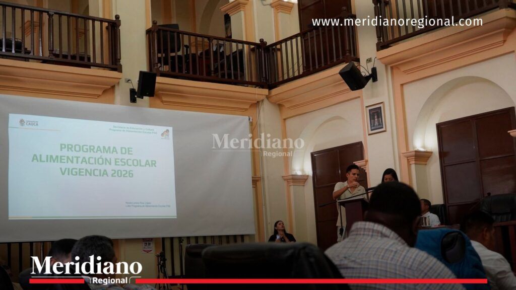 Presentación del PAE Cauca durante la socialización de avances en la Asamblea Departamental - Meridiano Regional PAE Cauca presenta los avances del Programa de Alimentación Escolar durante la exposición de resultados en la Asamblea Departamental del Cauca.