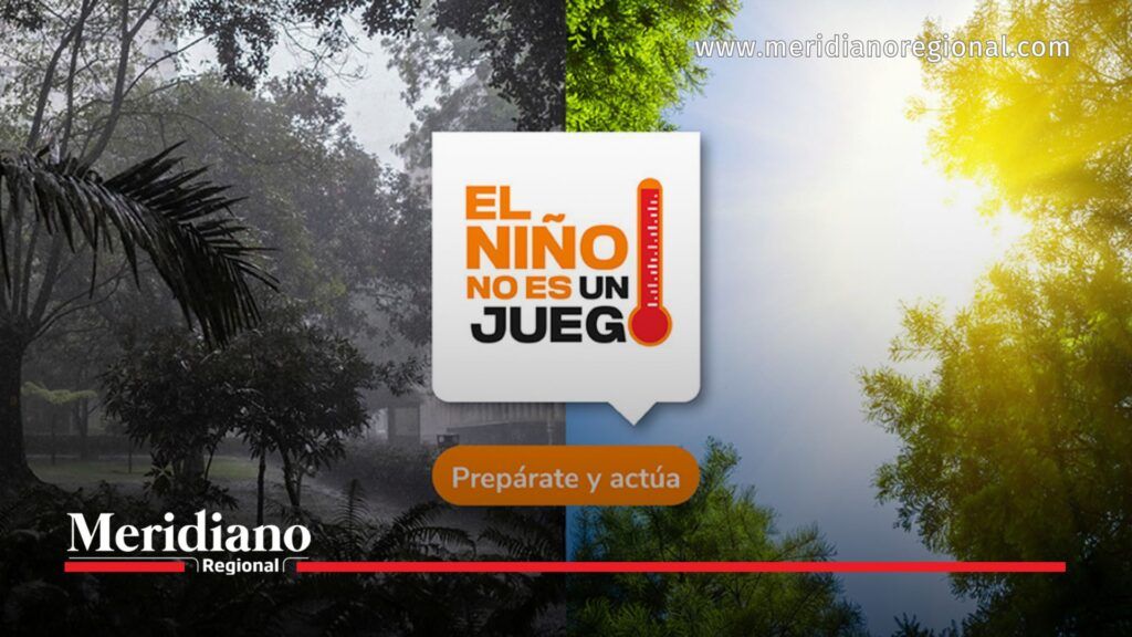 Imagen sobre el fenómeno de El Niño con contraste entre lluvias y altas temperaturas.