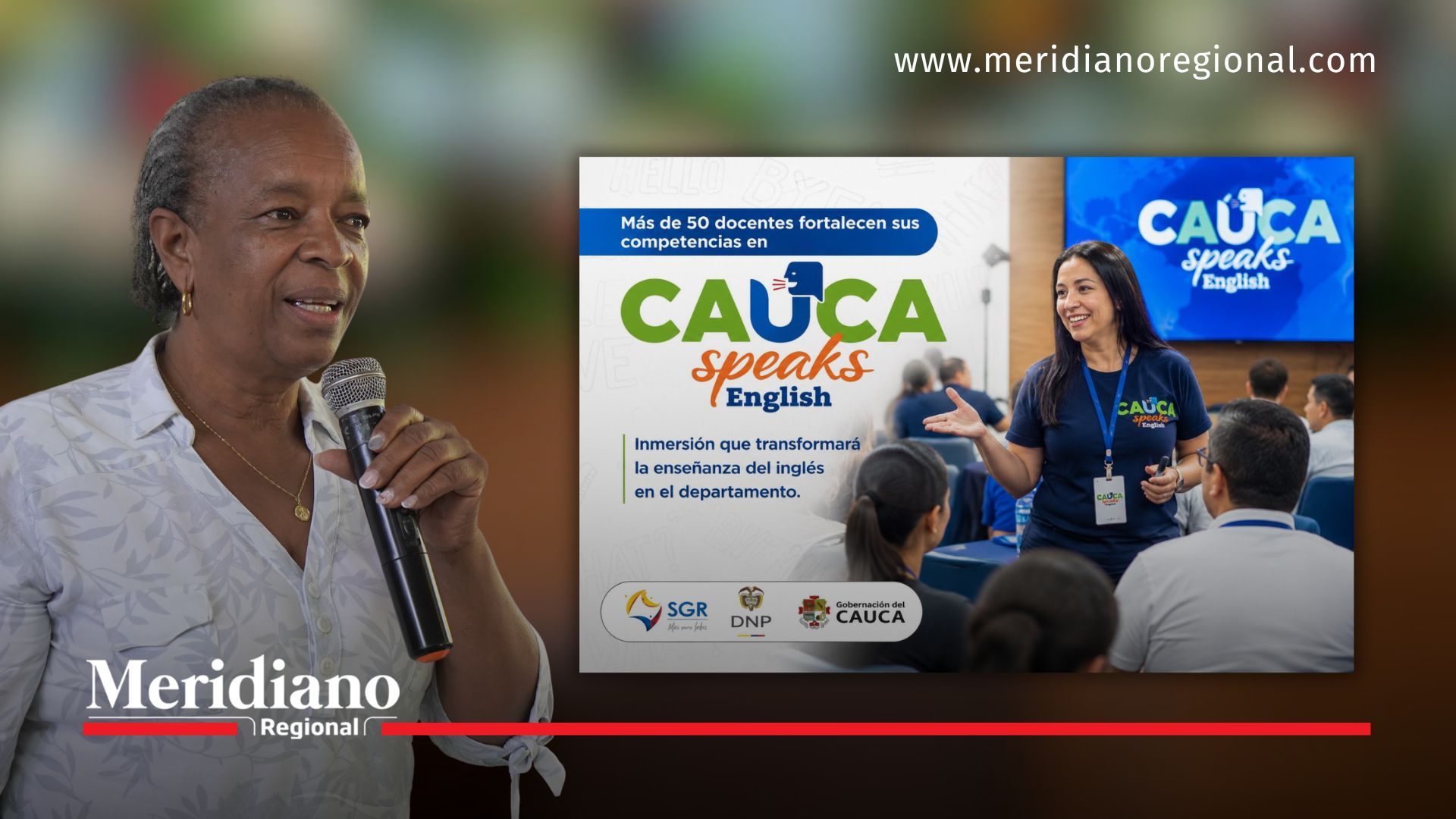 La secretaria de Educación y Cultura del Cauca, Sor Inés Larrahondo Carabalí, resalta la importancia de Cauca Speaks English, programa que fortalece las competencias pedagógicas y lingüísticas de más de 50 docentes