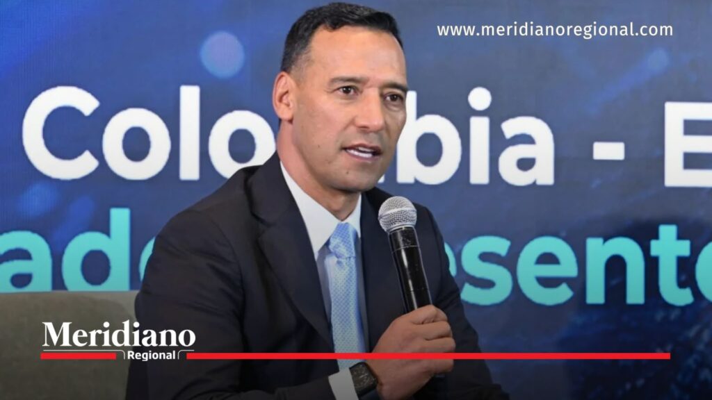 El ministro de Defensa, Pedro Arnulfo Sánchez, durante la presentación del proyecto que regula uso de drones en Colombia.