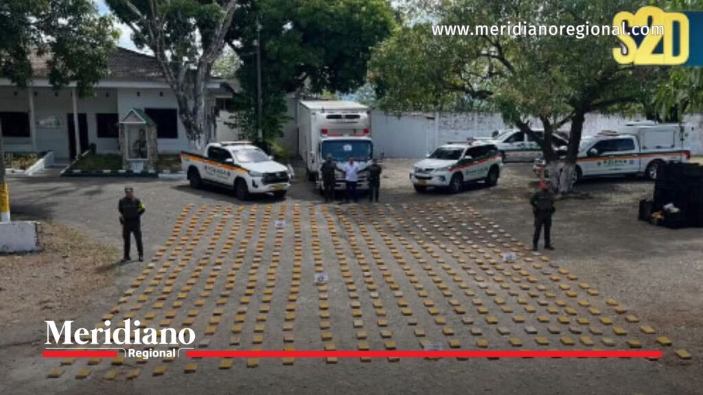 592 kilos de cocaína incautados por la Policía en la vía Neiva–Castilla.