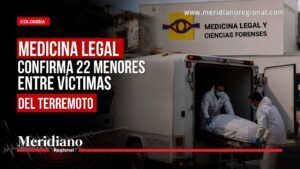 Medicina Legal confirma 22 menores entre víctimas del terremoto - Meridiano Regional Noticia de Meridiano Regional: Medicina Legal confirma 22 menores entre víctimas del terremoto; ambulancia al fondo.