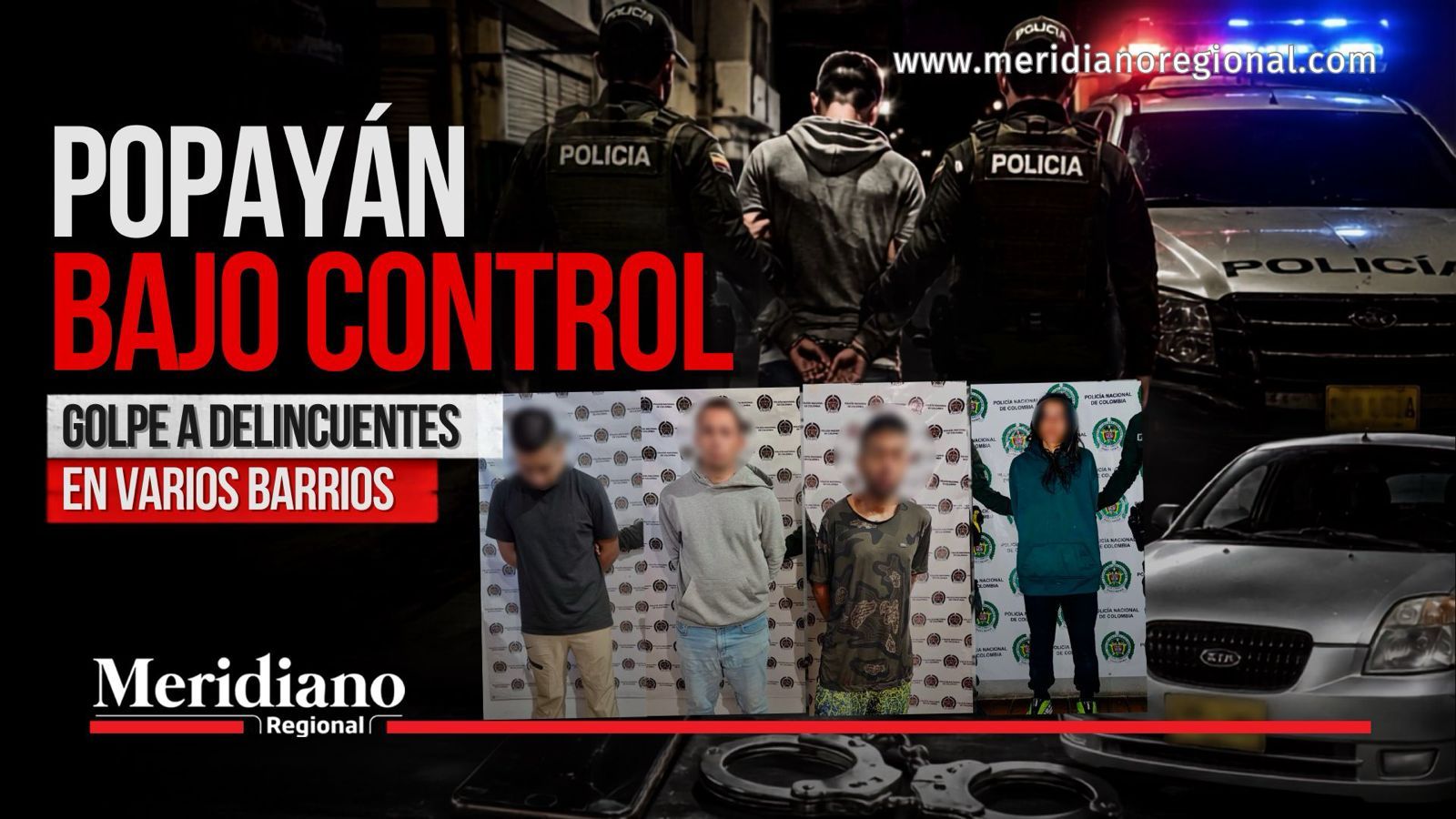 Capturas en Popayán durante operativos de la Policía en varios barrios de la ciudad.