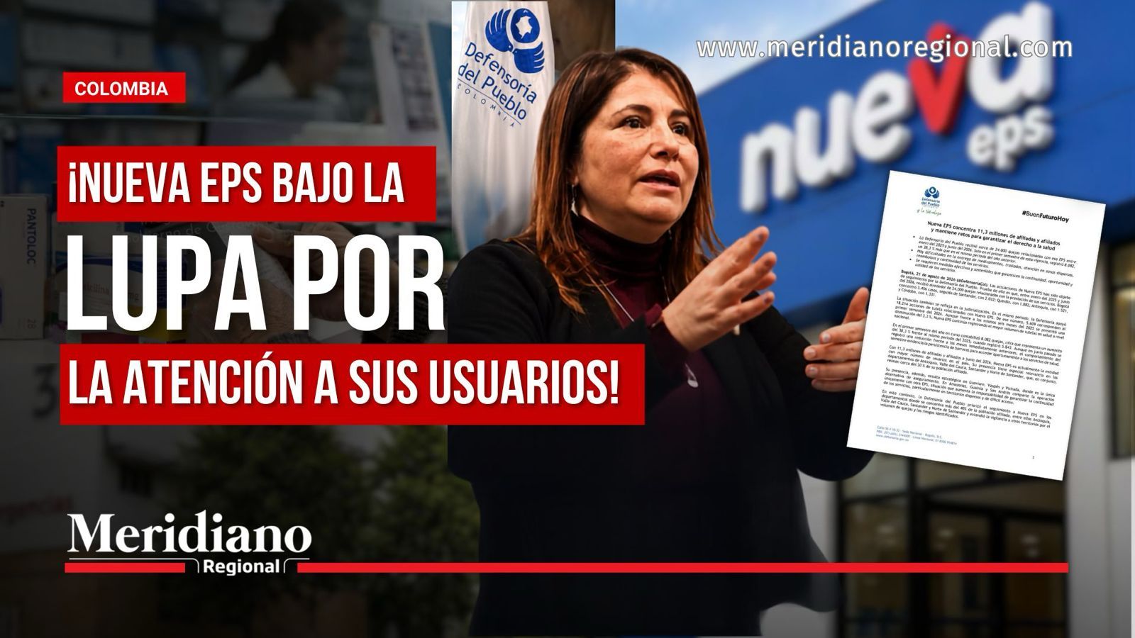 Nueva EPS bajo la lupa por la atención a sus usuarios, según informe de la Defensoría del Pueblo.