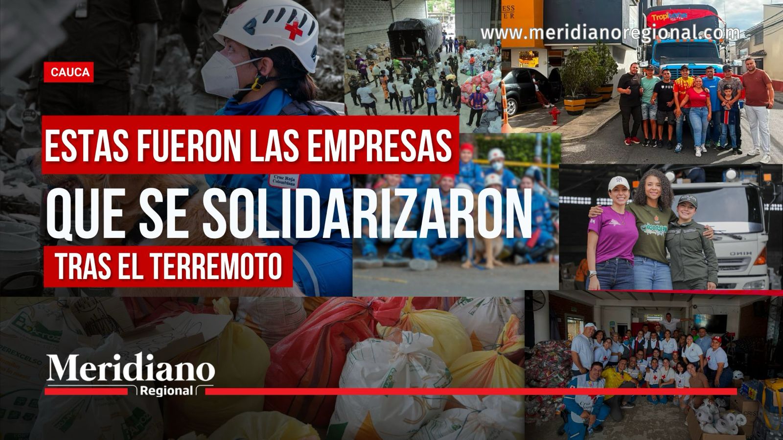 Empresas en el suroccidente y organizaciones que se solidarizaron tras el terremoto.