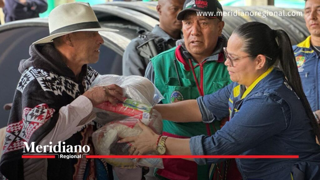 Entrega de ayudas humanitarias a comunidades de Puracé afectadas por la caída de ceniza del Volcán Puracé.