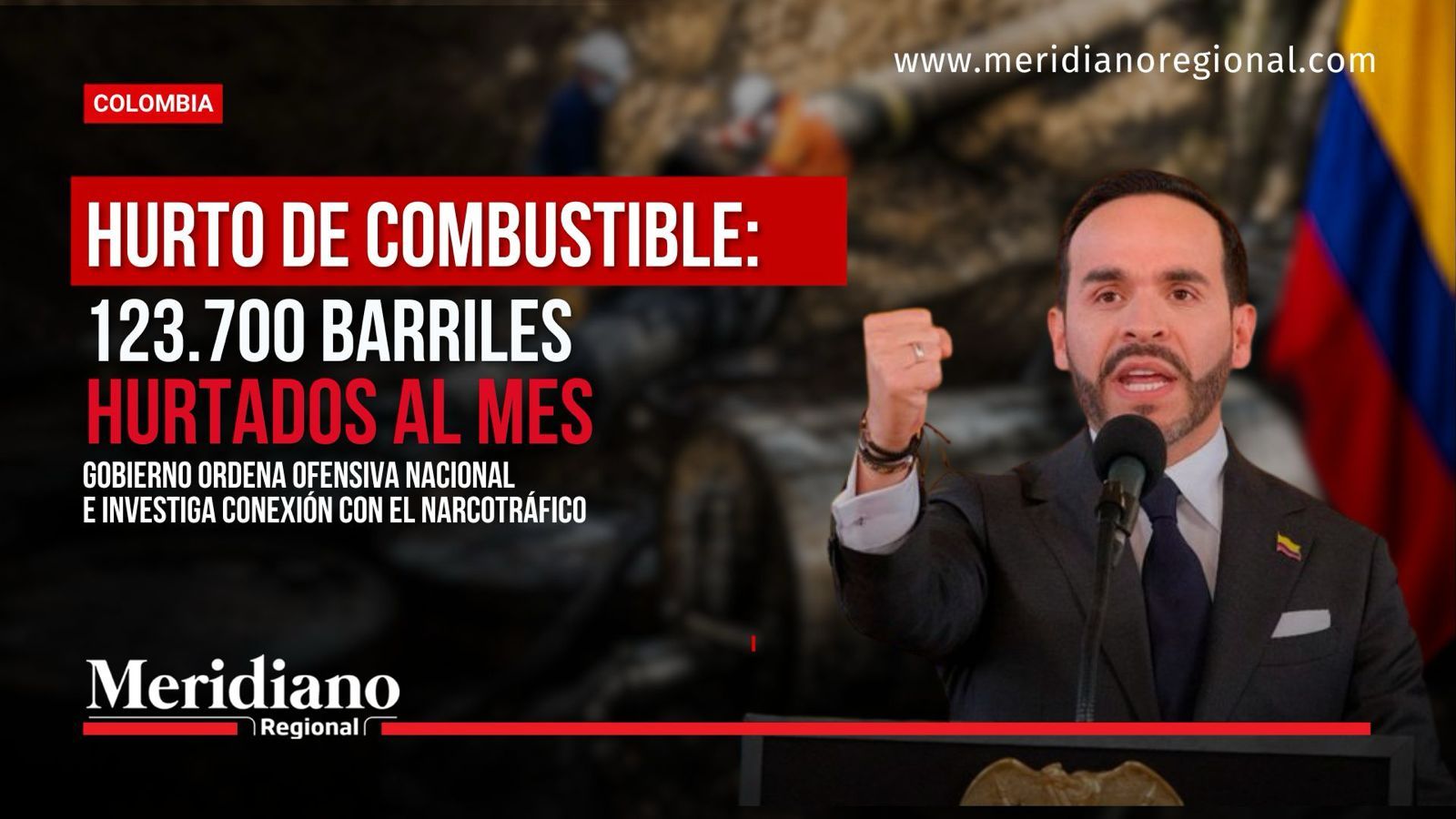 Abelardo De La Espriella ante alerta por hurto de combustible en Colombia.