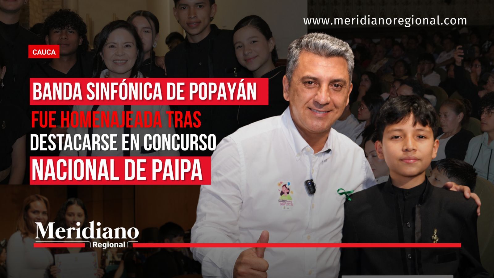 Portada sobre la Banda Sinfónica de Popayán reconocida tras destacarse en el Concurso Nacional de Bandas Musicales de Paipa.