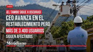 CEO avanza en el restablecimiento de energía en El Tambo mientras más de 3.400 usuarios siguen afectados.