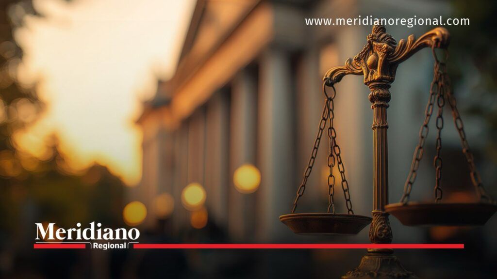 Justicia y democracia en Colombia - Meridiano Regional Balanza de la justicia como símbolo de derechos, democracia y límites del poder en Colombia.